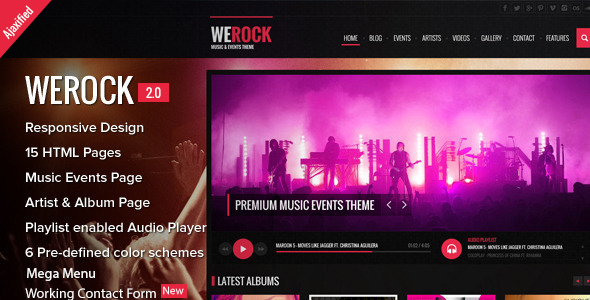 WeRock – Ajax Music Radio Streaming & Event HTML