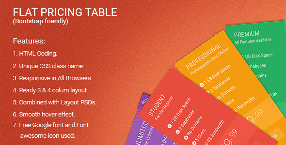 Flat Pricing Table Review: Clean CSS Pricing