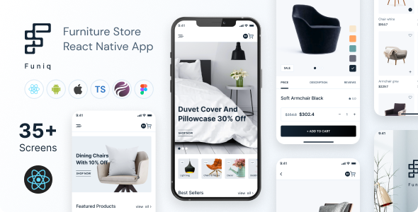 Funiq Review: React Native Furniture Store App Nulled
