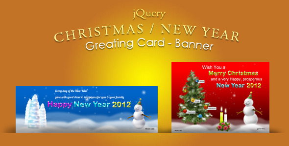 jQuery Christmas, New Year Greeting card & Banner for javascript Nulled