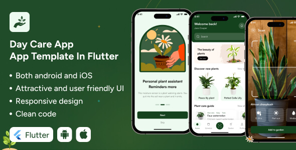 PlantCare App UI Template Review: Flutter Gardening Guide Nulled